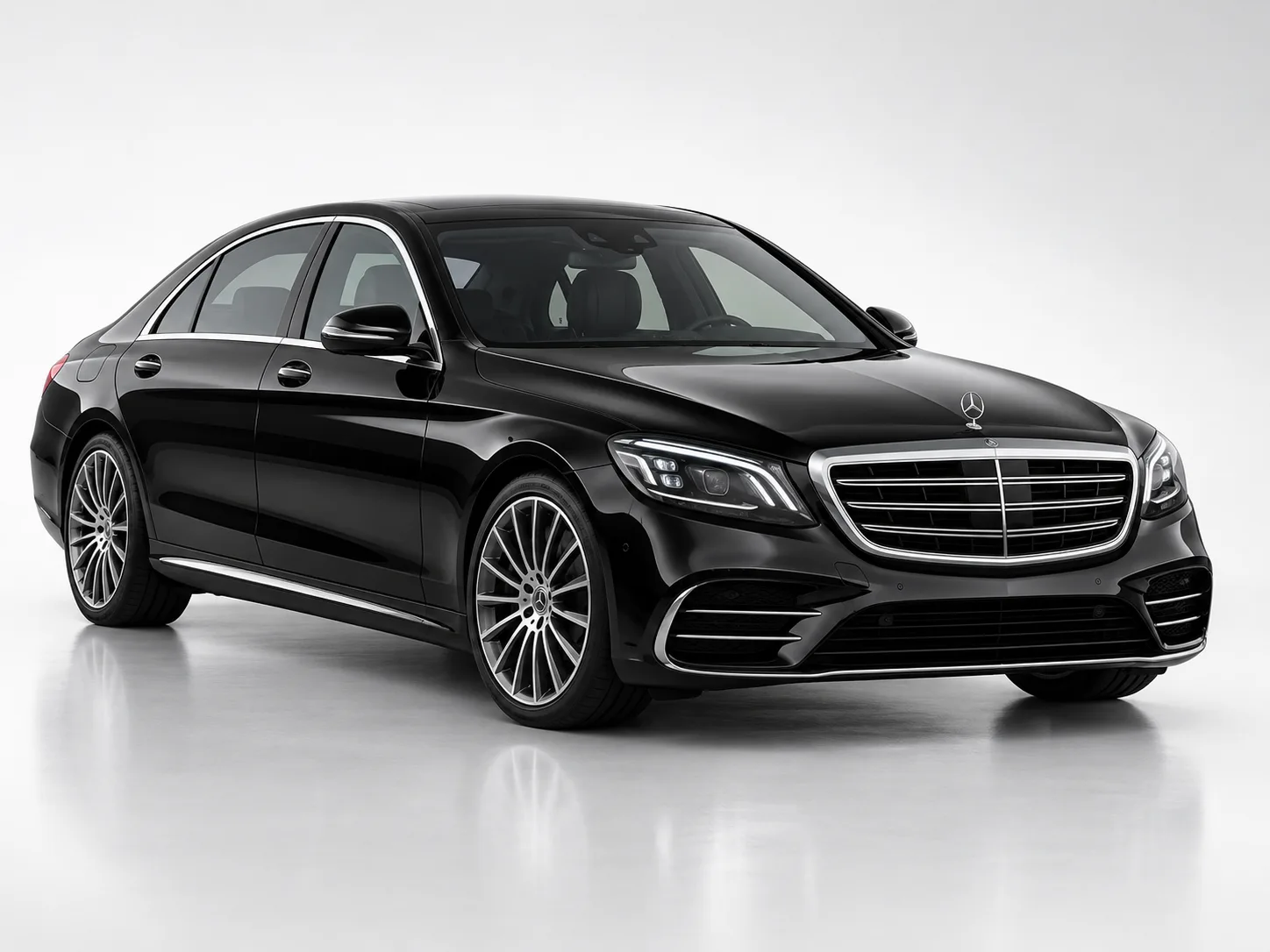 Black luxury chauffeur car for premium Heathrow airport transfers