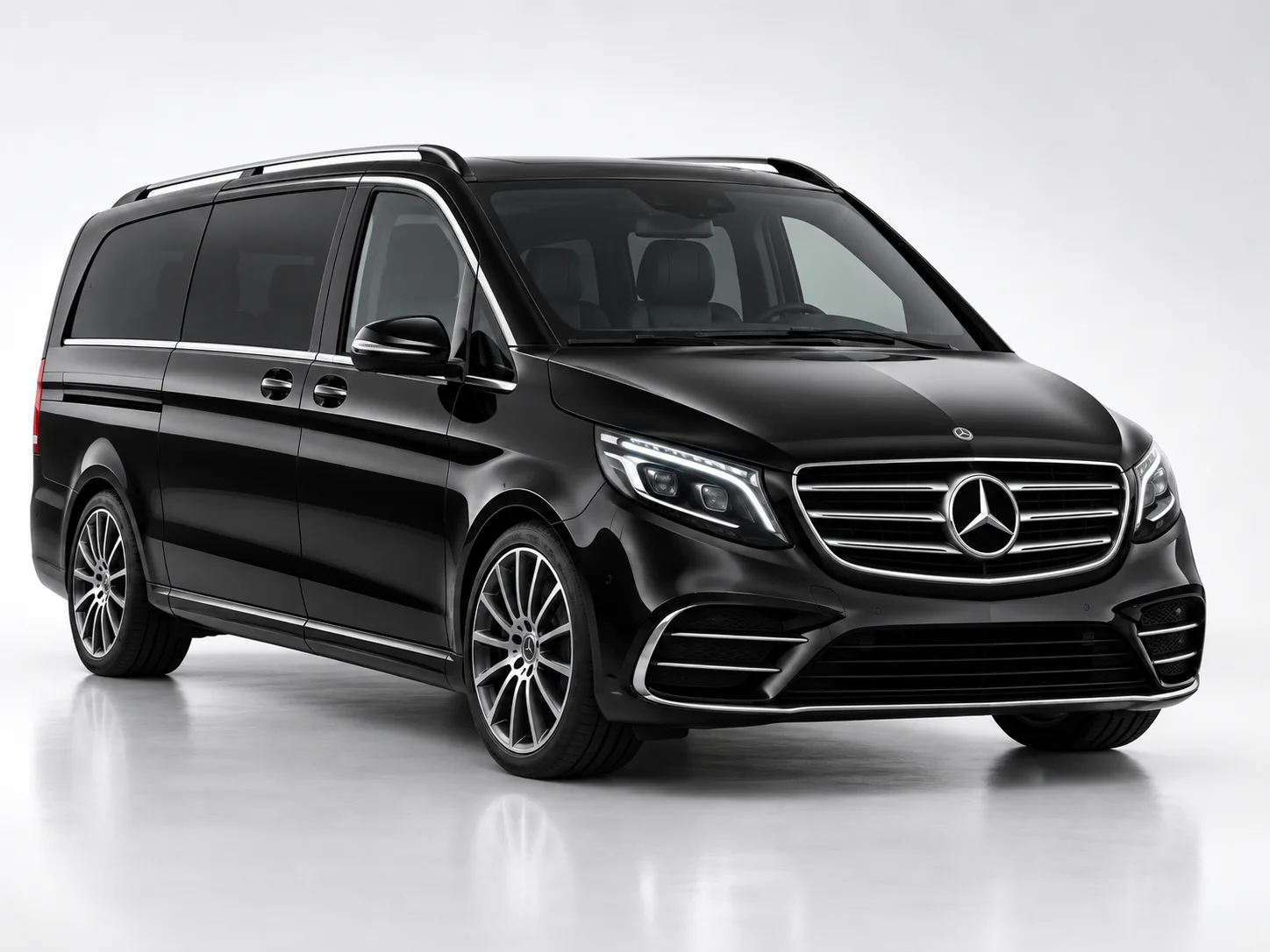 Black Mercedes V-Class chauffeur vehicle for Heathrow airport group transfers