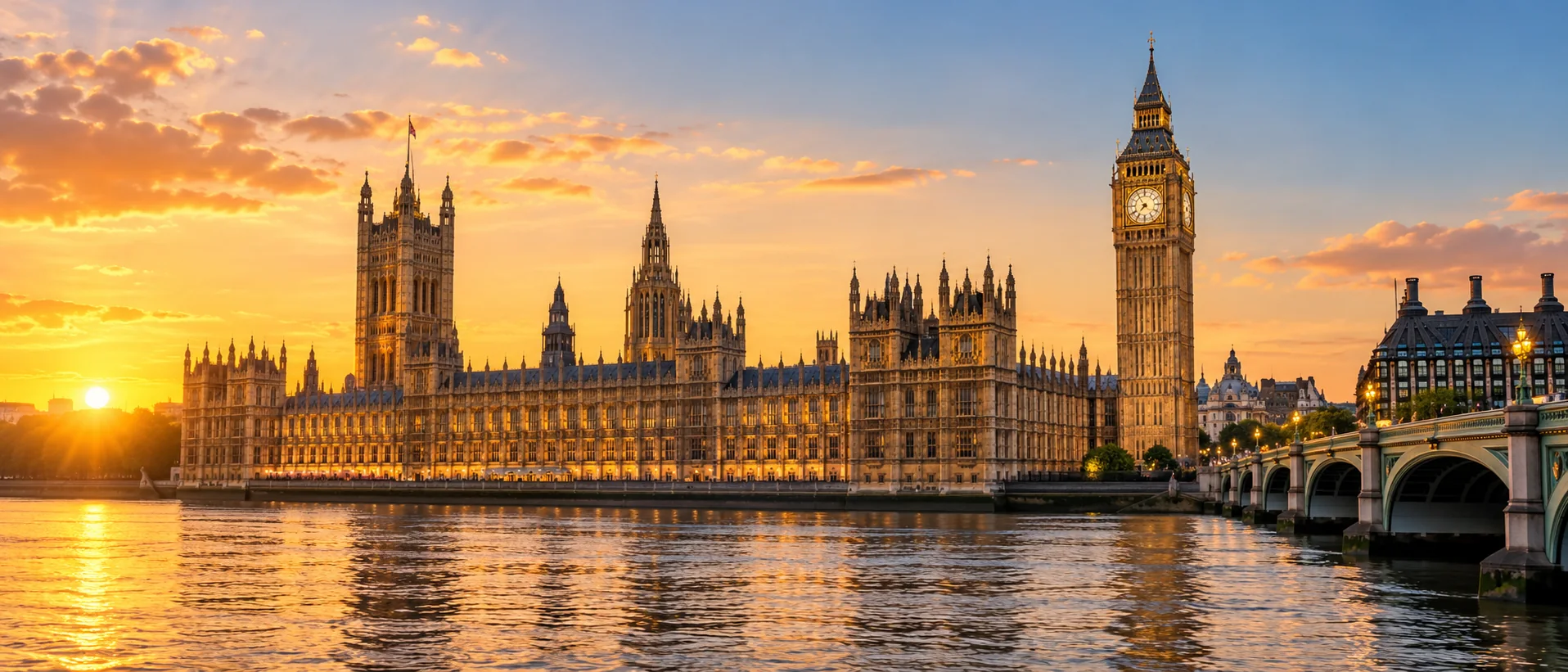 Palace of Westminster and Big Ben in London